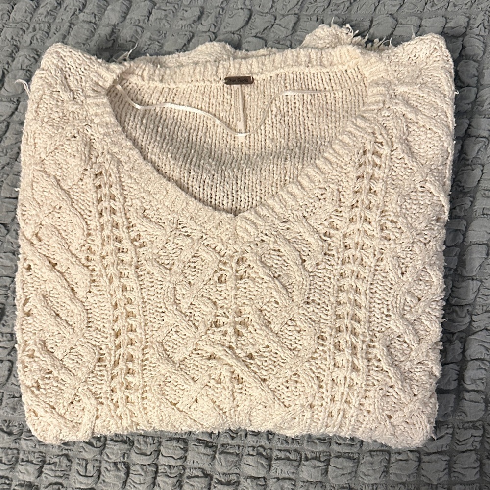 Free People cream knit sweater